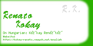 renato kokay business card